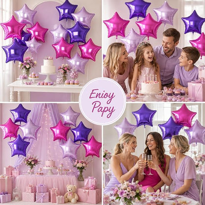 Star Foil Balloons, 18 Inches Purple Pink Balloons - Image 6