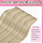 YoungSee 150G Blonde Clip in Hair Extensions Human Hair Ash Blonde Clip in Extensions Real Human Hair Warm Ash Blonde Highlights Hair Extensions Clip ins Ease of Use 20In 7Pcs