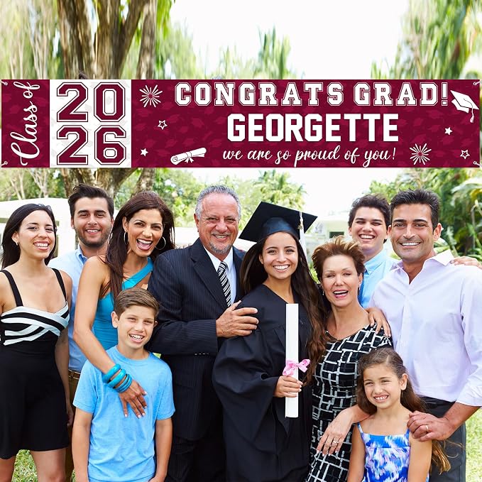 Graduation Congratulations Banner Decorations, Class of 2026 Personalized - Image 5