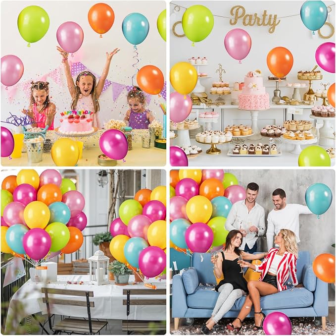 Tropical Balloons, 12 Inch Hawaii Balloons, Colorful Balloon, Pearl Hot Pink - Image 6