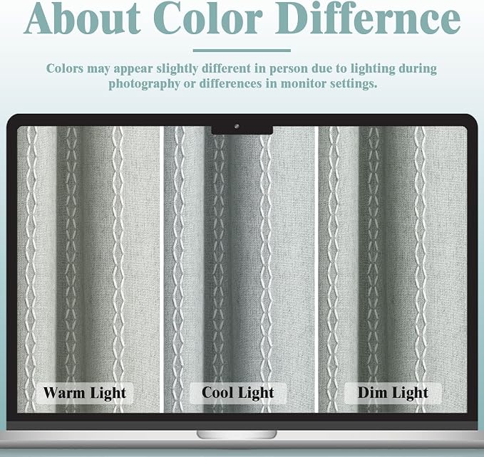 Teal 100% Boho Blackout Curtains 84 Inch 2 Panels - Image 5