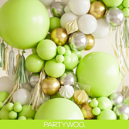 PartyWoo Lime Balloons 152pcs Green Light Green Color 18 12 10 5 Inch | Balloons - Image 8