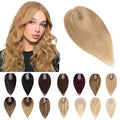 SEGO Human Hair Toppers for Women With Thinning Hair, 7 * 13CM Silk Base 100% Real Human Hair Clip in Top Wiglet Hairpieces //6 Inch No Bangs Dark Blonde