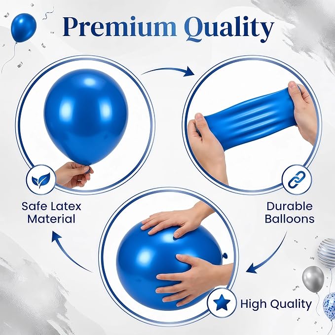 2 Sets Navy Blue Silver Balloon Column Kit - Image 5