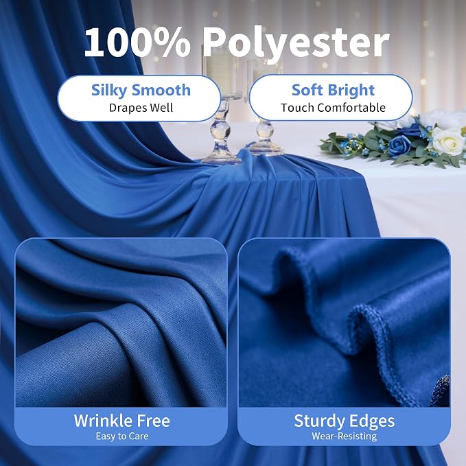 10ft×12ft Wrinkle Free Royal Blue Backdrop Curtain - Image 4