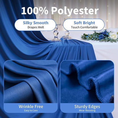 10ft×12ft Wrinkle Free Royal Blue Backdrop Curtain - Image 4