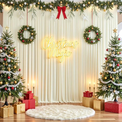 30ft×12ft Ivory Backdrop Curtain - Image 4