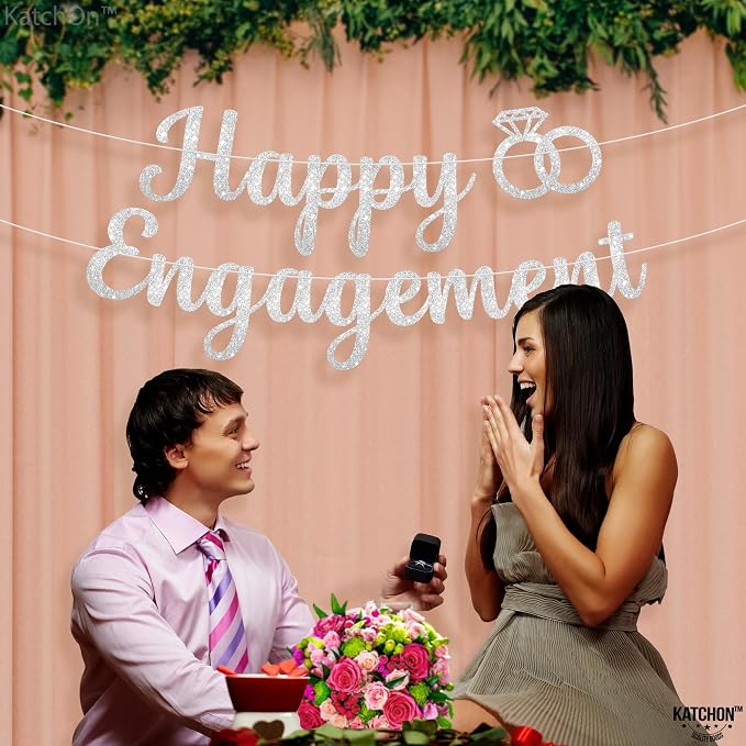 KatchOn, Glitter Happy Engagement Banner, Pre-Strung - Image 4