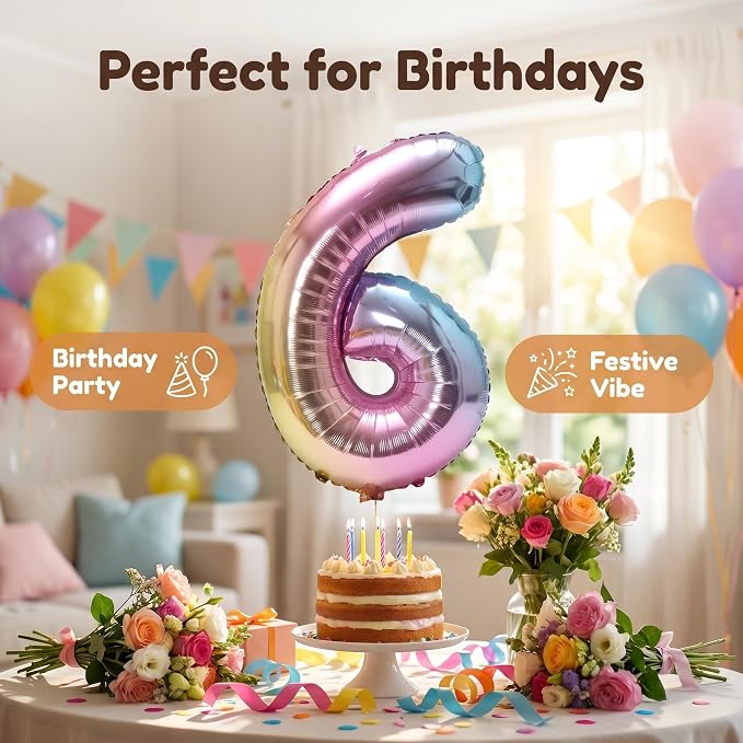 YPSelected 32 Inch Large Foil Helium Number Balloon Birthday Wedding Party 0-9 - Image 4