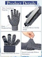 SATINIOR 6 Pieces Ear Warmer Headband Warmer Face Mask Fleece Neck Gaiter Touch Screen Winter Knit Gloves for Men and Women