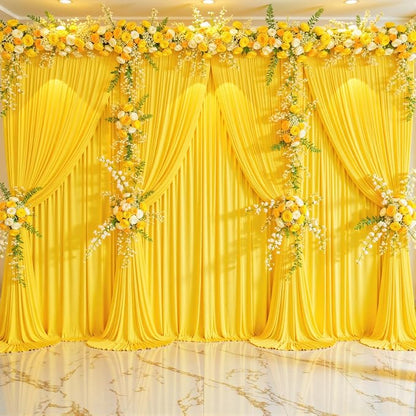 10 Panels Yellow Backdrop Curtains - Image 4