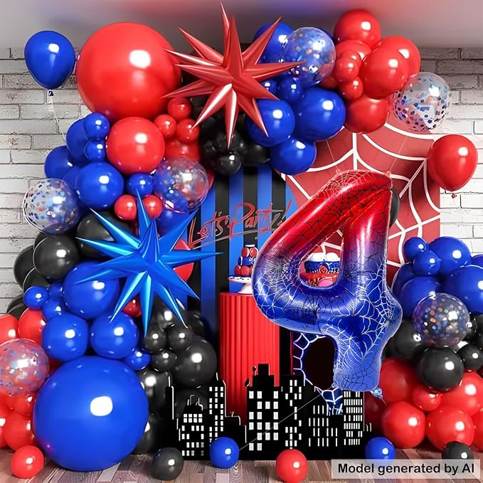 40 Inch Spider Number 4 Foil Balloons - Image 4
