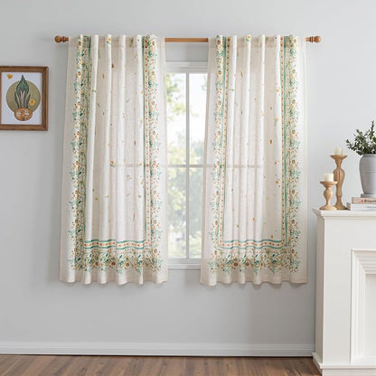 MYSKY HOME Boho Floral Curtains 72 inch by MYSKYHOME