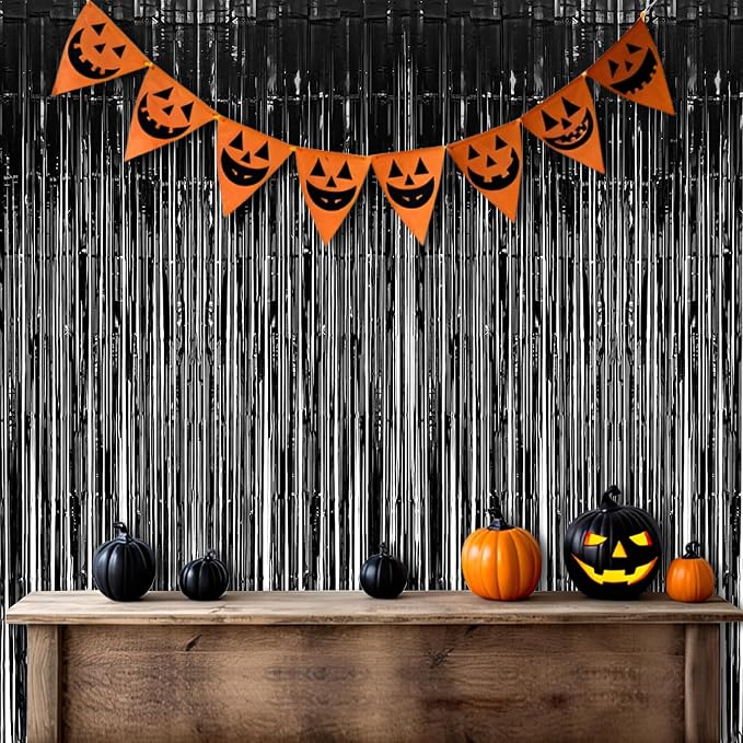 BRAVESHINE Foil Fringe Curtains | Party Steamers | Halloween Decorations | - Image 3