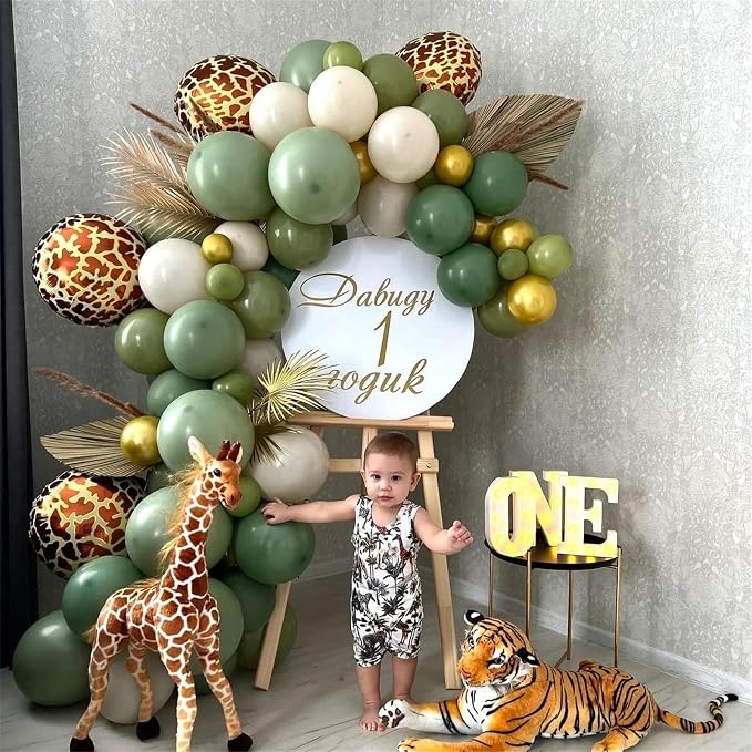 Jungle Safari Balloon Arch Garland Kit, Olive Sage Green Brown Beige - Image 4