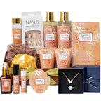 Luxury Gifts for Women, 16 Pcs Spa Gifts for Woman of Coconut Vanilla Scents Skin Care Kit, Facial Kit with Face Day Cream, Night Cream, Skincare Set, Christmas Gifts for Women in Makeup Storage Box