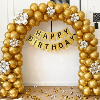 LOLStar Metallic Gold Balloons, 12 inch Latex Round Balloon | Birthday - Image 6