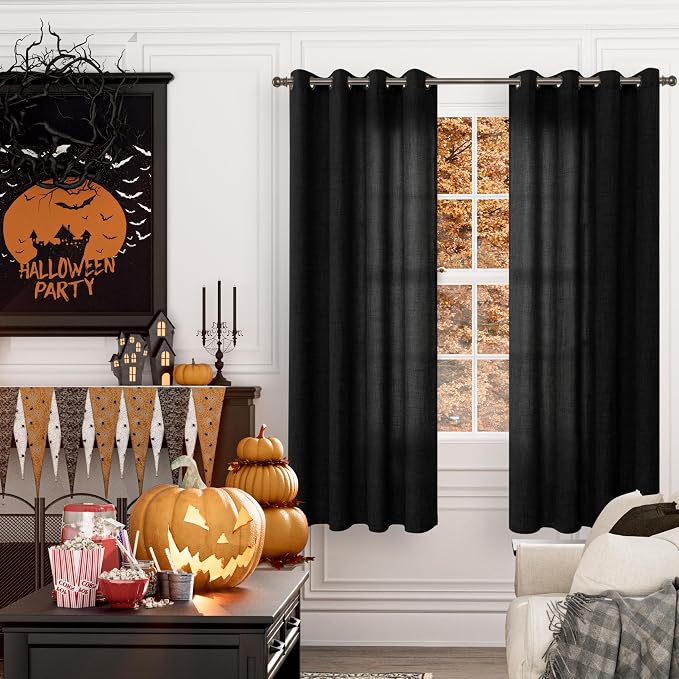 YoungsTex Black Linen Curtains 72 Inches Long - Image 4