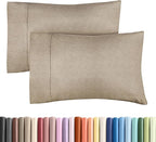 King Pillow Cases Set of 2 - Ultra Soft Hotel Quality Pillowcase Covers - Comfy, Cozy & Wrinkle Free - Shrinkage and Fade Resistant - Machine Washable Pillow Protectors - 2 Piece Set - Heathered Beige