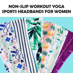 LOTUS78, Pack of 6 Wide Headbands for Women Non Slip, Fashionable Sports Hair Bands for Women's Hair, Soft Elastic Stretchy Head bands, Yoga Workout Headbands for Women Daily Fashion (Tropical)