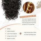 Flufymooz 100％ Pure Protein Ponytail Extension, 18 Inch Curly Claw Clip Ponytail Hair Extensions Natural Soft pony tail hairpiece for women-Dark Chocolate Brown
