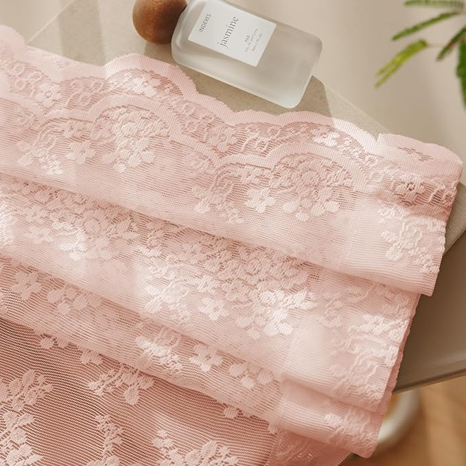 Anmao Vintage Lace Curtains 63 Inches Long 2 Panels Set, Romantic Elegant Light - Image 7