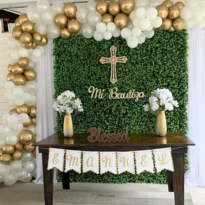 White and Gold Latex Balloons, Baby Shower Party Decorations - Image 3
