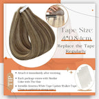 Full Shine Hair Extensions Real Human Hair Tape in Color 4 Brown Highlight 27 Caramel Blonde Double Sided Tape in Extensions 22Inch 100Gram Seamless Skin Weft for Women Add Volume 40Pcs