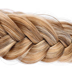 DIGUAN Wide Messy Braided Headband With Teeth Synthetic Hair Plaited Headband High Elasticity Braids Chunky Fishtail Braided Hair Band Hairpiece for Girls Women Beauty Accessory (Caramel Blonde)