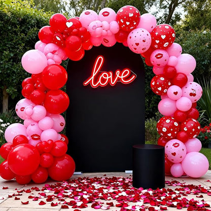Red Pink Printed Balloons, Light Pink and Red Lip Kiss Cherry Printing Balloons - Image 6