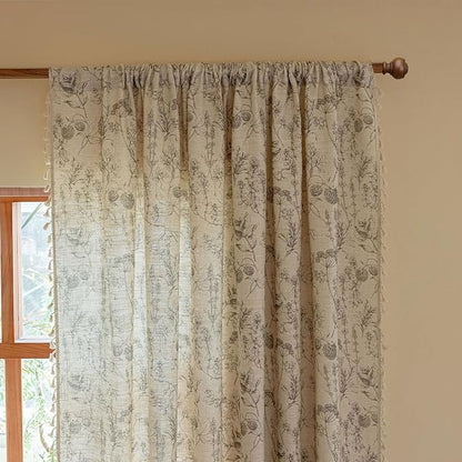 ENJOYBRIDAL Floral 96 Inch Curtains Vintage 2 Panels Drapes Rod Pocket Semi - Image 4