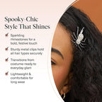 Kitsch Spider Hair Clips for Women – Rhinestone Hair Accessories with Strong Grip | Sparkly Barrettes for Styling & Everyday Hairstyles | Ideal Gifts for Women - 2 Pcs