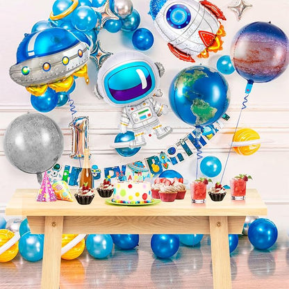6 Pcs Galaxy Balloons, Outer Space Spaceship Rocket Astronauts Balloon - Image 3