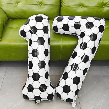 Black White Soccer Number 8 Balloon 8nd Birthday Decoration 40in 8 Balloon | - Image 5