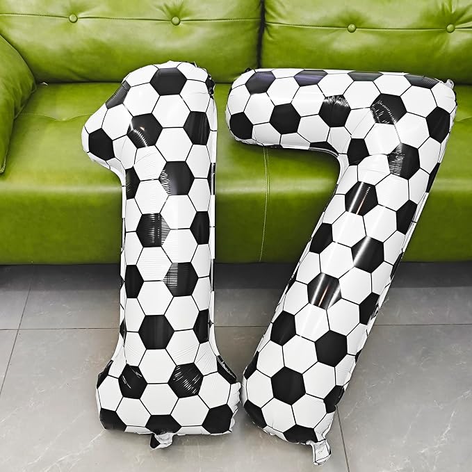 Black White Soccer Number 0 Balloon 10nd Birthday Decoration 40in 0 Balloon | - Image 4