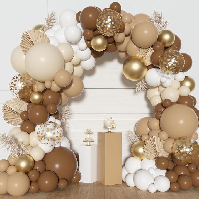 Ouddy Party Brown Balloons Arch Garland Kit 18 12 10 5 Inch | Different Sizes - Image 7