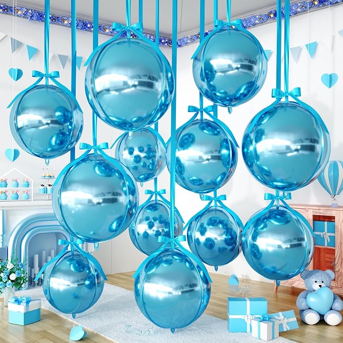 Light Blue Round Foil Balloons by FEYG