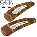 Camila Paris CP3093 French Hair Barrettes Clips, Snap Hair Slides Clic Clac for Women, Styling Girls Side Slide-in Metal Snap Pin Hair Accessories for Women. Strong Hold, No Slip Grip, Made in France