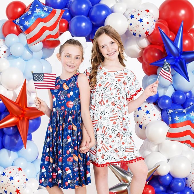 124Pcs 4th of July Balloon Arch Garland Kit Red White and Blue Birthday Party - Image 4