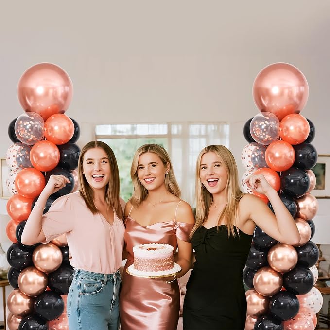 Rose Gold and Black Balloon Column Stand Kit Set of 2 - Image 7