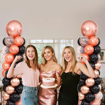 Rose Gold and Black Balloon Column Stand Kit Set of 2 - Image 7