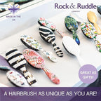 Rock & Ruddle Natural Mixed Boar Bristle Hair Brush for Women and Kids (Small 6.9") - Perfect for Wet or Dry Hair, Detangling Smoothing Blowdrying - Designed & Made in UK - Pink Blossom