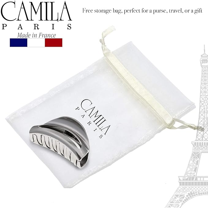 Camila Paris CP2909 French Hair Clip for Women Thick Hair for Long Curly Wavy Hair, Girls Hair Claw Clips Jaw, Durable Styling Big Claw Clip for Thick Hair, Strong Hold No Slip Grip, Made in France