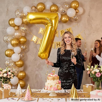 40 Inch Gold Number 7 Foil Balloon - Image 4