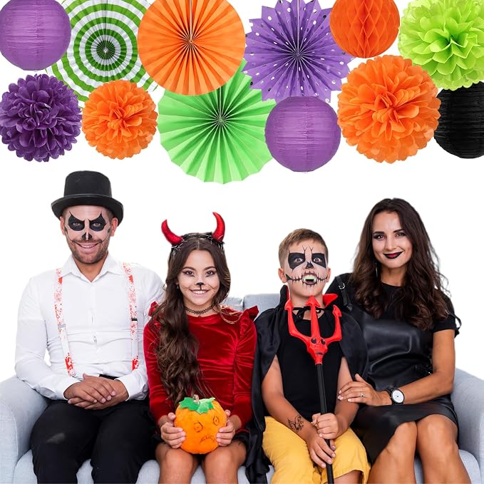 Black Purple Orange-Green Halloween Party-Decorations - Image 7