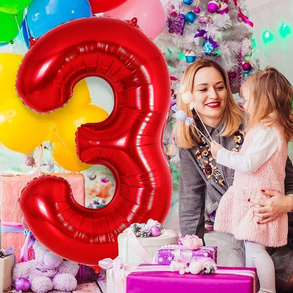 Red Number 3 Balloon 40 Inch, Big Large Foil Helium Number Balloons, Jumbo - Image 4