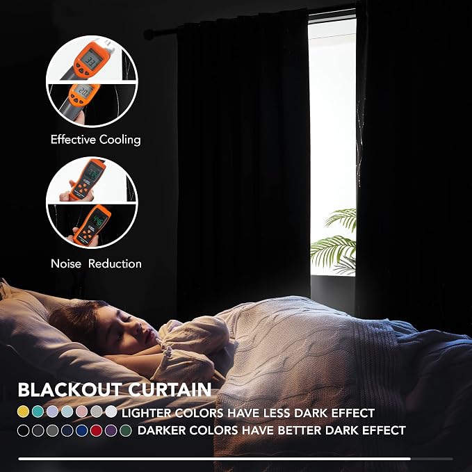 Deconovo Blackout Back Tab Curtains - Image 3