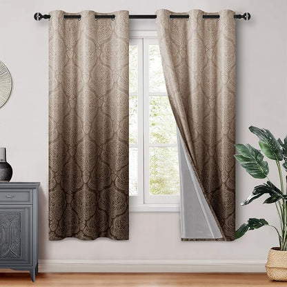 DWCN 100% Blackout Curtains for Bedroom 63 Inch Long by DWCN