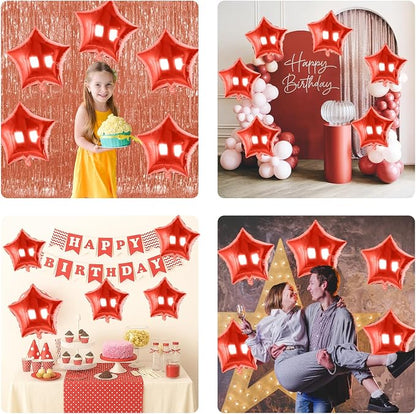 Red Star Balloons Foil, 18 Inch Metallic Stars Balloon - Image 8