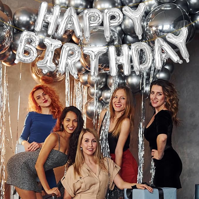 LIOZEOKUN Happy Birthday Balloon Letters 16 inch Mylar Foil Birthday Balloons - Image 4